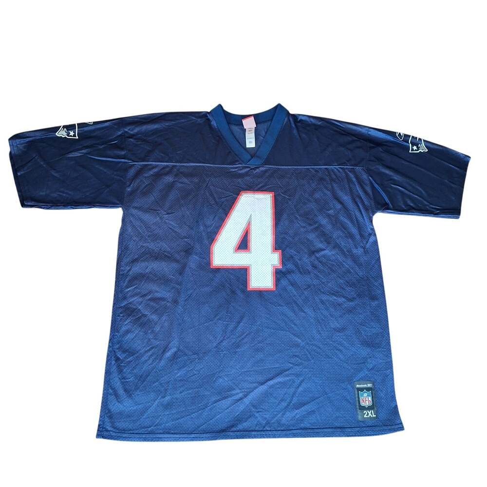 VTG Reebok NFL New England Patriots Adam Vinatieri #4 Jersey Navy Men 2XL EUC